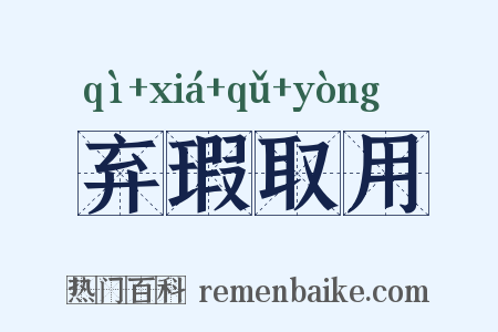 弃瑕取用是什么意思的图片